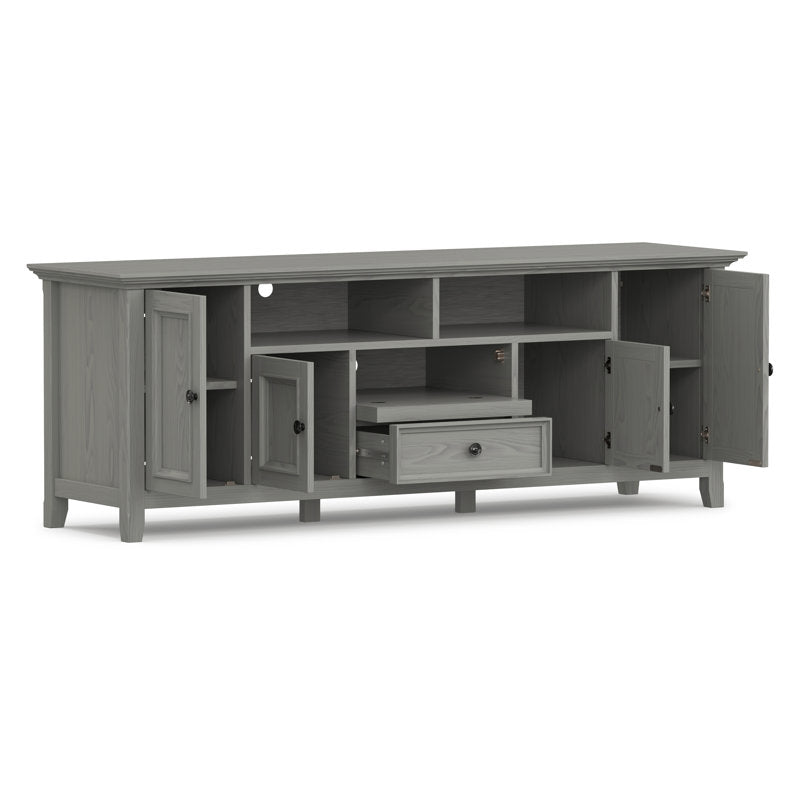 Amherst 72" solid wood TV Stand for TVs 80" or Smaller with 2 Cabinets, 2 Drawers and Adjustable Shelves