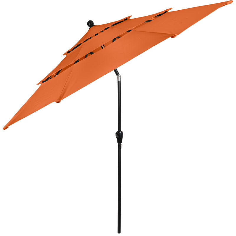 Parasol de marché Bettine 3 m (10 pi) - Pare-soleil à 3 niveaux avec inclinaison par bouton-poussoir et manivelle d'ouverture facile - Parasol d'extérieur pour terrasse, jardin ou piscine par Pure Garden