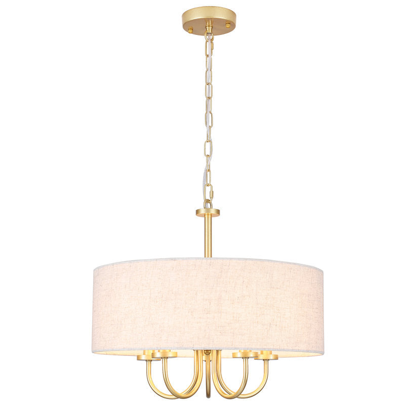 Gula 5 - Lustre tambour à intensité variable, or et beige