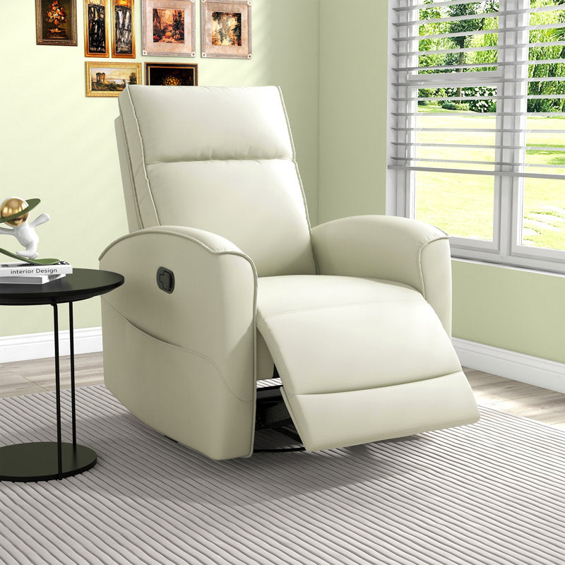 Modern 30.7" wide manual reclining and swivel chair in soft vegan leather