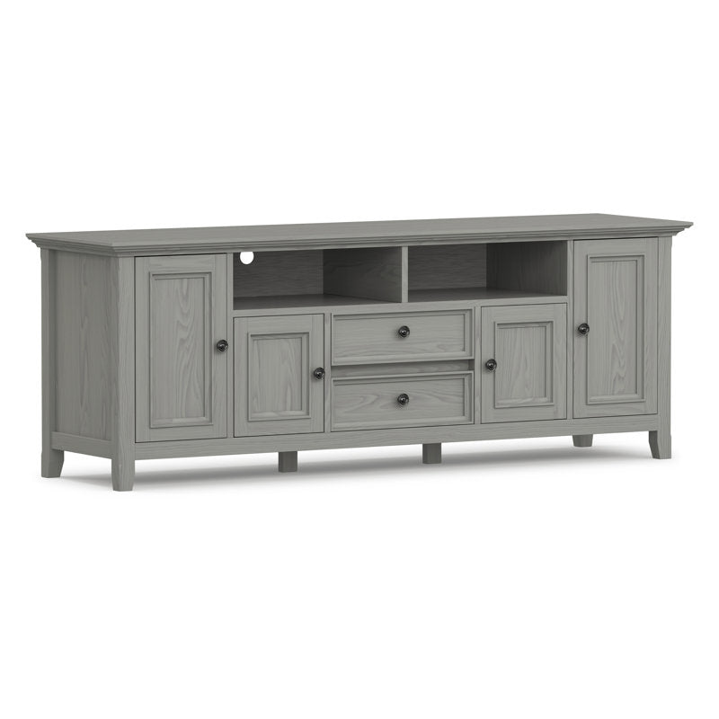 Amherst 72" solid wood TV Stand for TVs 80" or Smaller with 2 Cabinets, 2 Drawers and Adjustable Shelves
