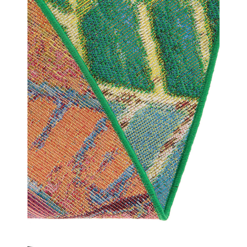 Tapis d'intérieur/extérieur Firman à motif floral lavable, 3 m de diamètre