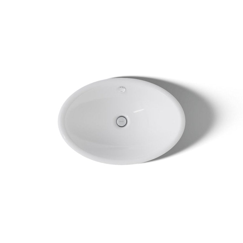 Lavabo vasque ovale en métal Iron Plains avec trop-plein, blanc 
