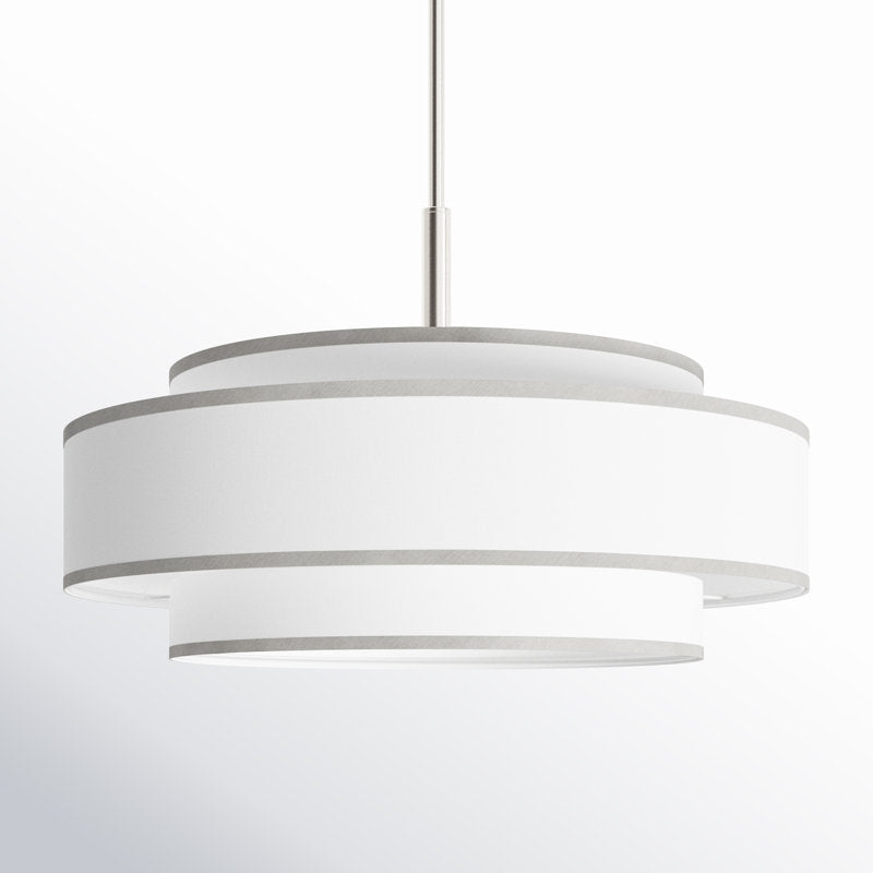 Aasim 5 - Lustre tambour à abat-jour clair