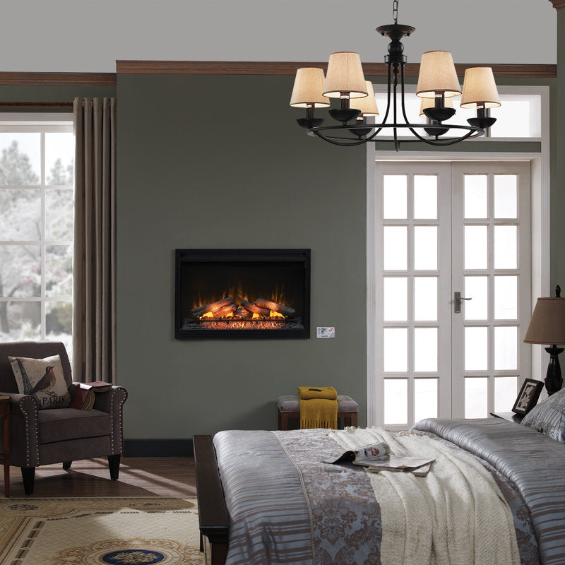 Biskoupky 36'' W Black Electric Fireplace Insert
