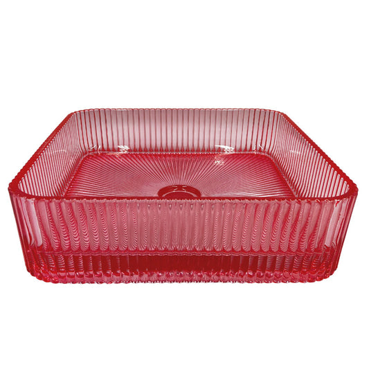 15" Square Tempered Glass Bathroom Sink