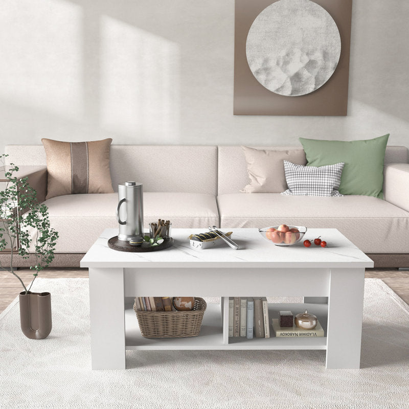 Table basse extensible Sparta avec plateau relevable et rangement