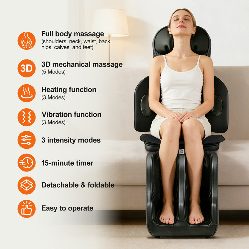 Tapis de massage entièrement électrique à 3 vitesses - Soulagement apaisant pour le dos, la taille et les hanches - Parfait pour une utilisation à domicile sur les lits, les chaises et les canapés