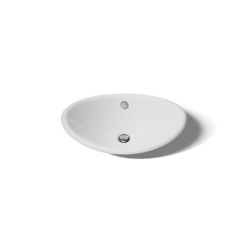 Lavabo vasque ovale en métal Iron Plains avec trop-plein, blanc 