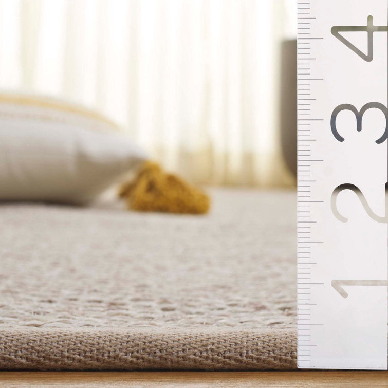 Tapis Torbin beige marbré en jute/sisal, 152 cm de côté