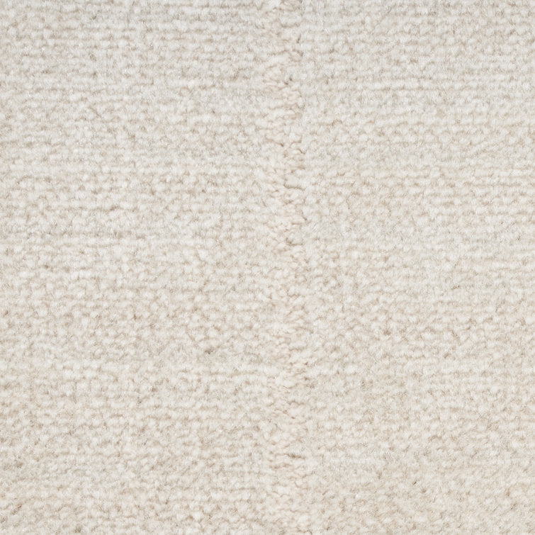 Tapis Avishek géométrique tissé à la machine en polyester/polypropylène, couleur crème/ivoire, 120 x 180 cm 