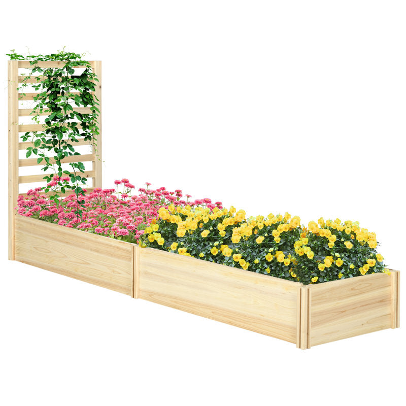 Jardinière surélevée Outsunny avec treillis et 2 compartiments