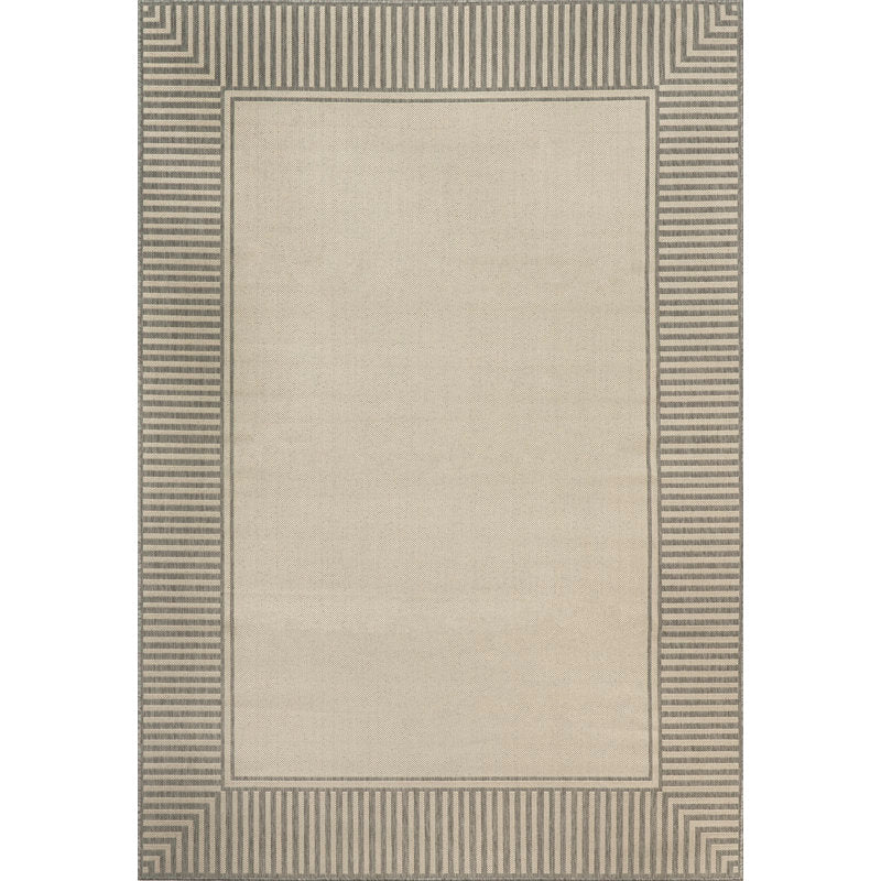 Tapis d'intérieur/extérieur tissé à la machine Alegre, brun clair, 8 x 10
