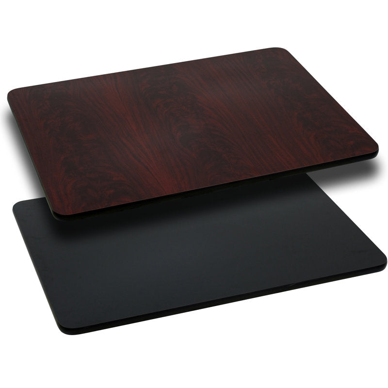 Table Top with Reversible Laminate Top 24x30 Black and Red. Table Base Not Included