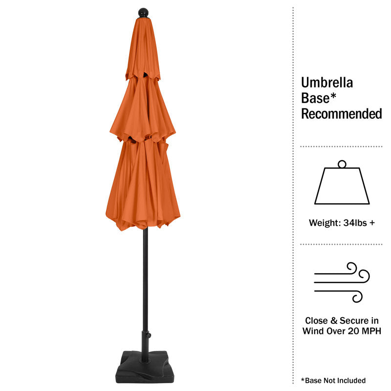 Parasol de marché Bettine 3 m (10 pi) - Pare-soleil à 3 niveaux avec inclinaison par bouton-poussoir et manivelle d'ouverture facile - Parasol d'extérieur pour terrasse, jardin ou piscine par Pure Garden