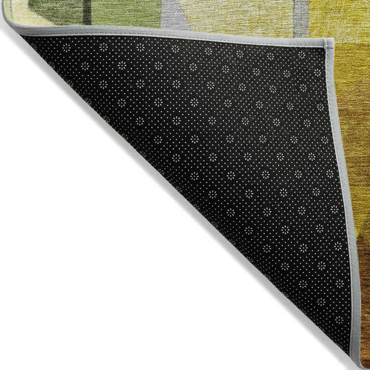 Tapis vert Xhevrie lavable en machine pour intérieur/extérieur 8x10