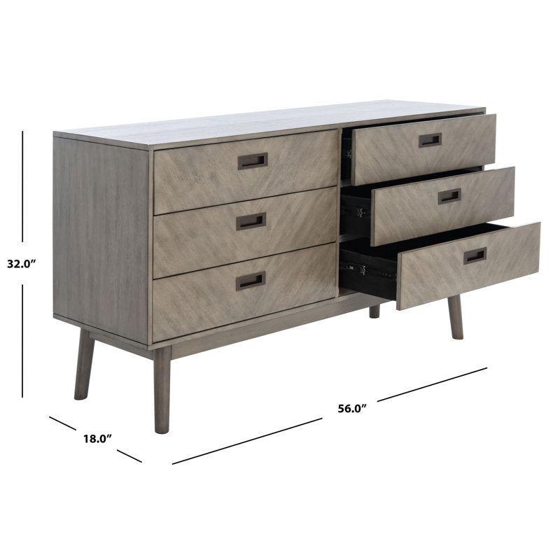 Commode double 6 tiroirs l 56 po Lykke