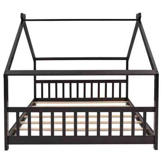 Lit à baldaquin pour enfant, couleur expresso