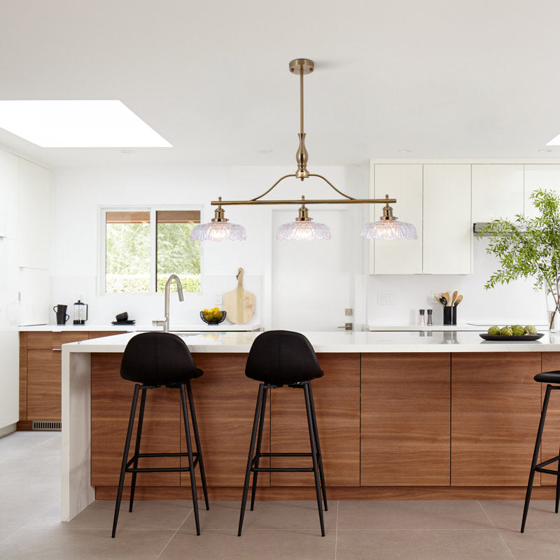 Kelbe Modern Linear Chandelier with 3 Dimmable Lights