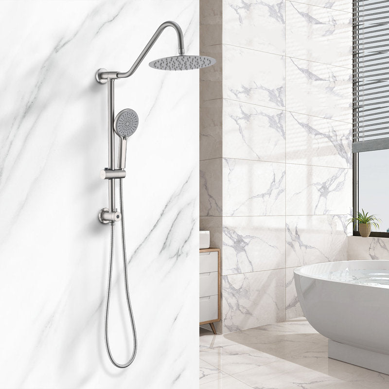 Shower System with 10-inch Rain Shower Head, 4-Function Adjustable Dual Shower Head