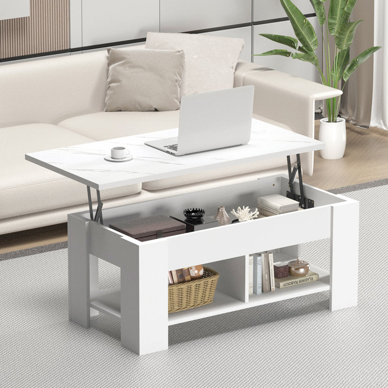 Table basse extensible Sparta avec plateau relevable et rangement