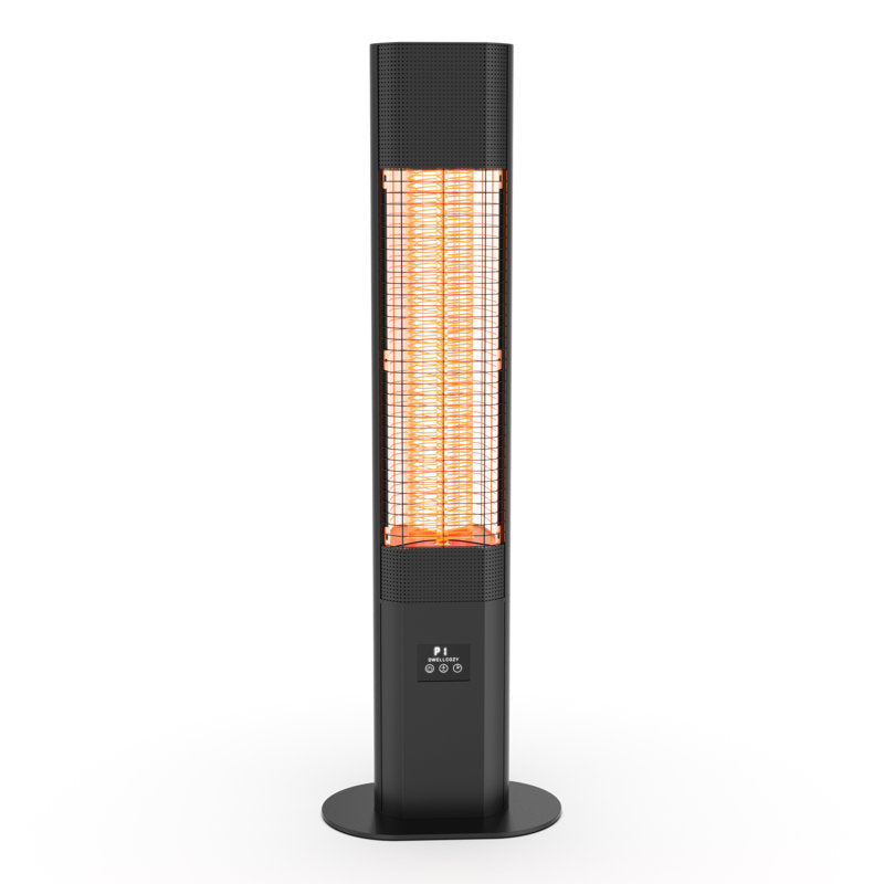 1500W electric patio heater with remote control, 5 power settings, 24-hour timer