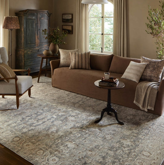 Amber Lewis x Loloi Honora Slate / Beige Area Rug  7'10" x10'