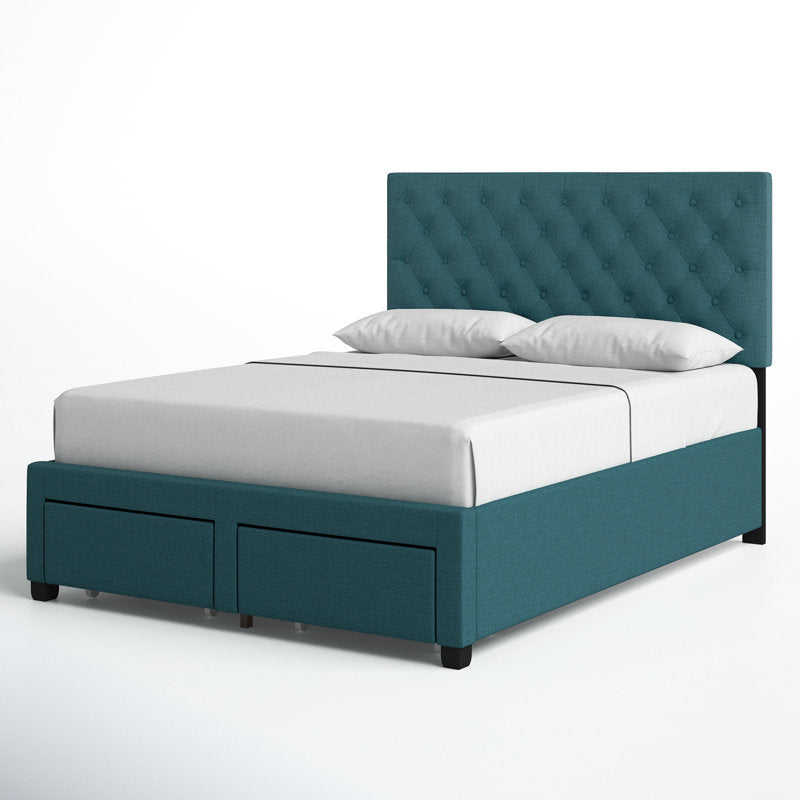 Lit à panneaux avec coffre de rangement (taille Queen)