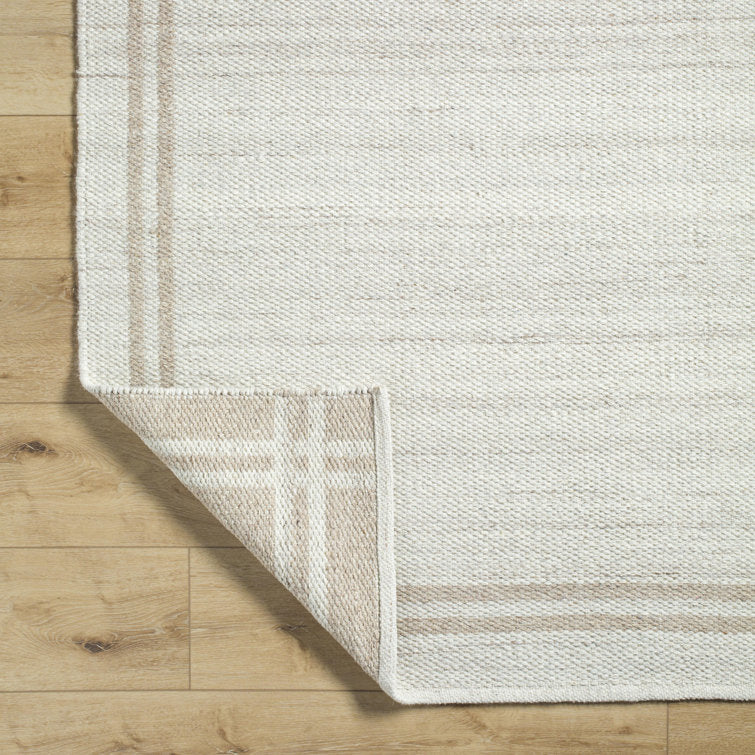 Tapis géométrique en laine Lavande, coloris ivoire/beige, 152 cm x 229 cm