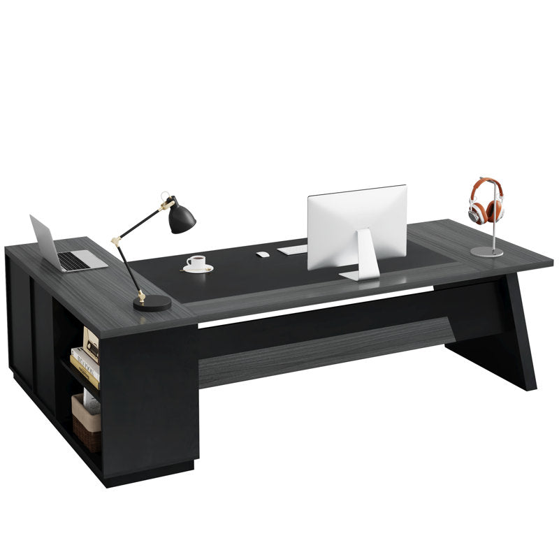 L Shaped Modern Executive Office Desk With Drawers