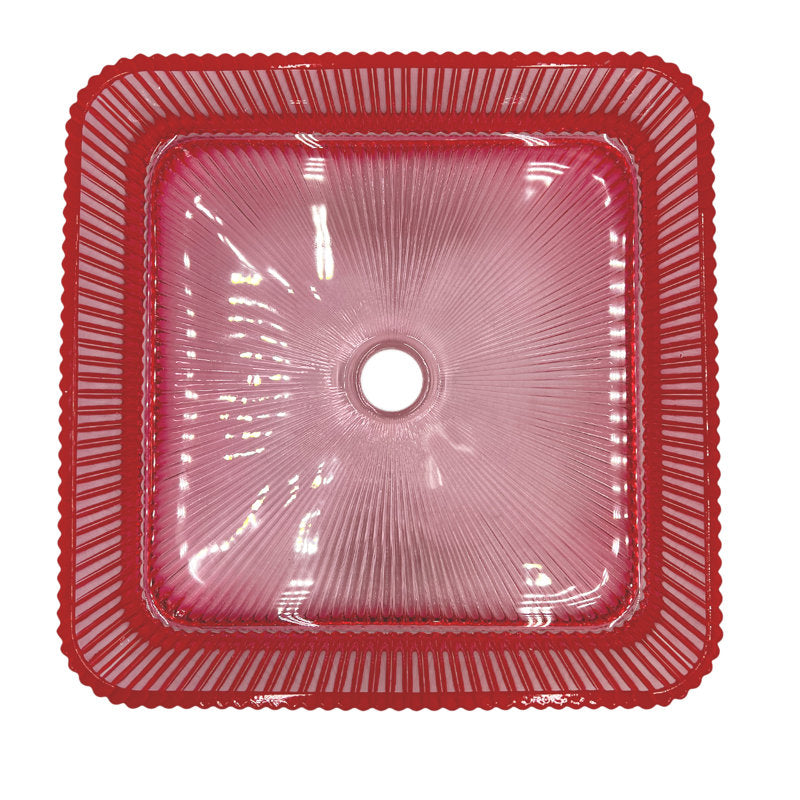 15" Square Tempered Glass Bathroom Sink