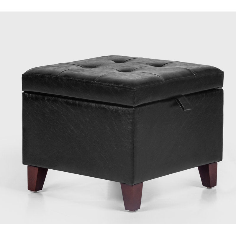 Pouf de rangement carré capitonné Orella 17,7 po