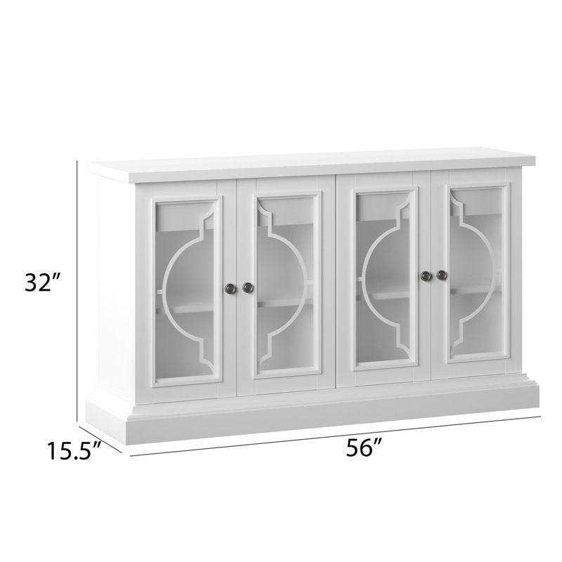 Buffet Braydon 56" à 2 tiroirs, couleur blanche