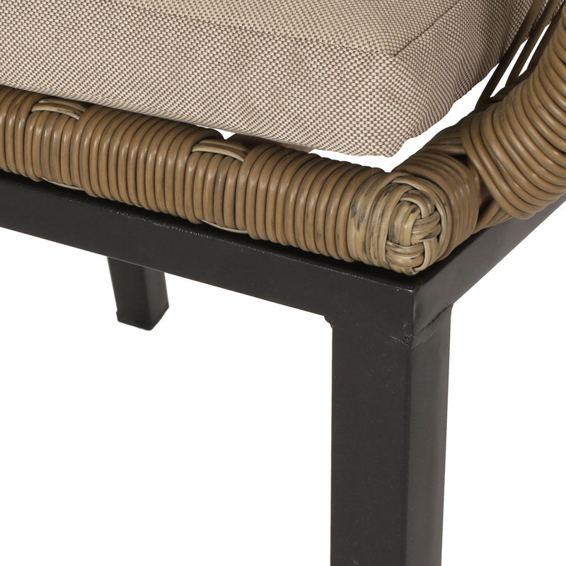 Fauteuil de salle à manger d'extérieur Faygrove avec coussin, couleur marron clair