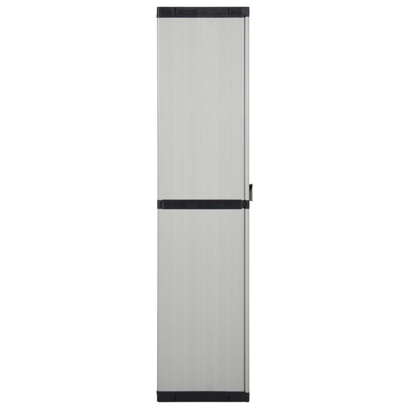 Armoire de jardin vidaXL grise et noire moyenne en PVC et PP (polypropylène) 68 cm x 40 cm x 168 cm 
