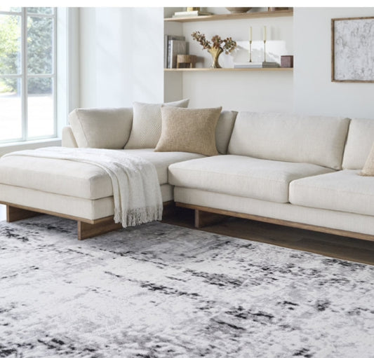 Ceslie ( Grey / Anthracite )Grey/Charcoal Rug 6'7" x 9'
