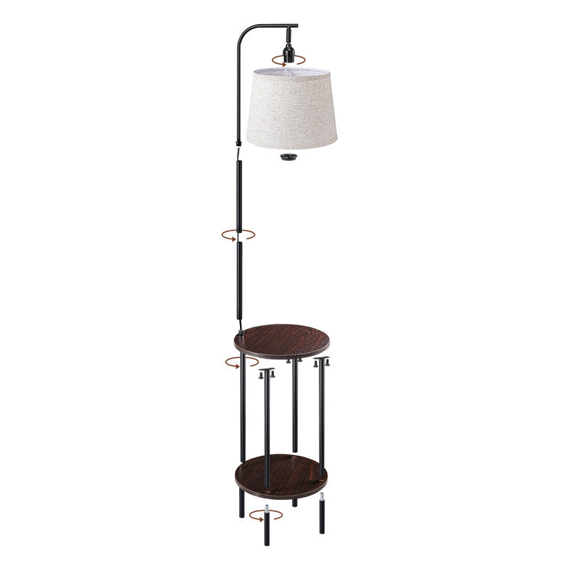 Lampadaire table d'appoint 62" Noir/Ébène 