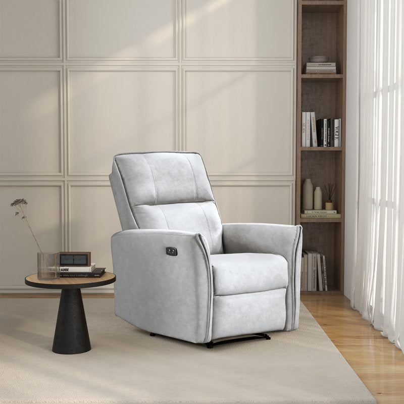 Fauteuil inclinable électrique Andee en tissu microfibre gris (assemblé)