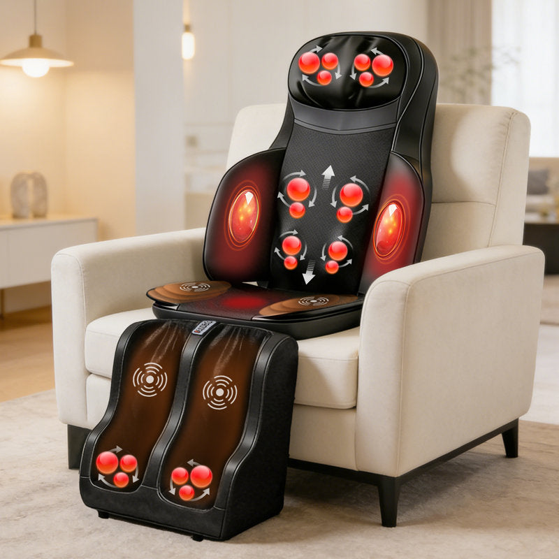 Tapis de massage entièrement électrique à 3 vitesses - Soulagement apaisant pour le dos, la taille et les hanches - Parfait pour une utilisation à domicile sur les lits, les chaises et les canapés