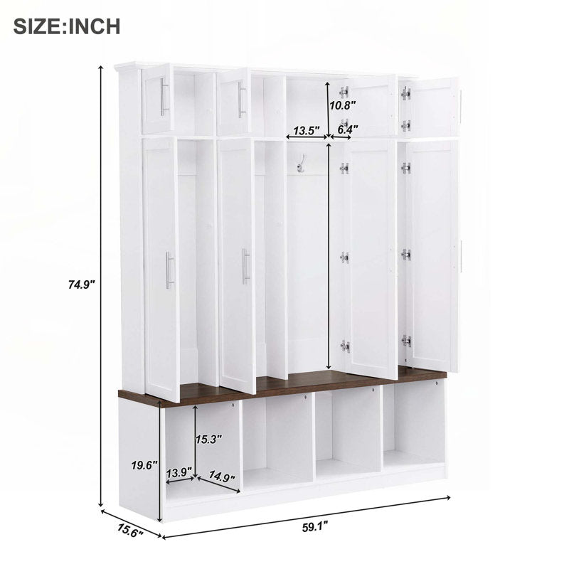 Porte-manteau avec plusieurs espaces de rangement (sans boîte)