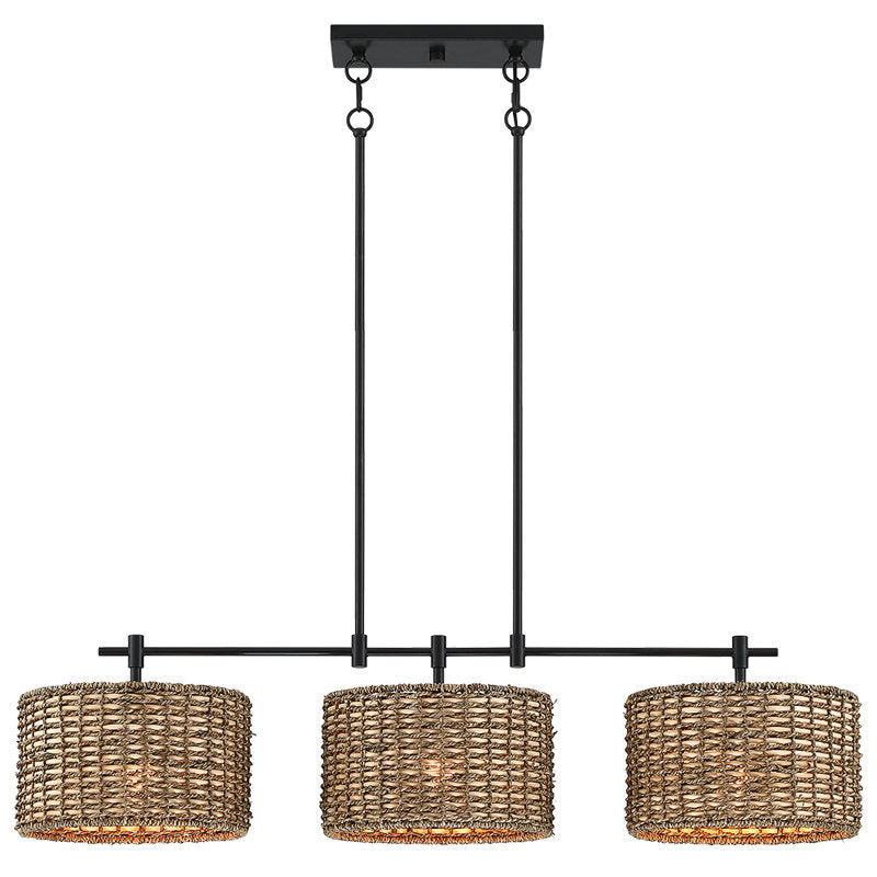 Lustre cylindrique Lannister à 3 lumières pour îlot de cuisine