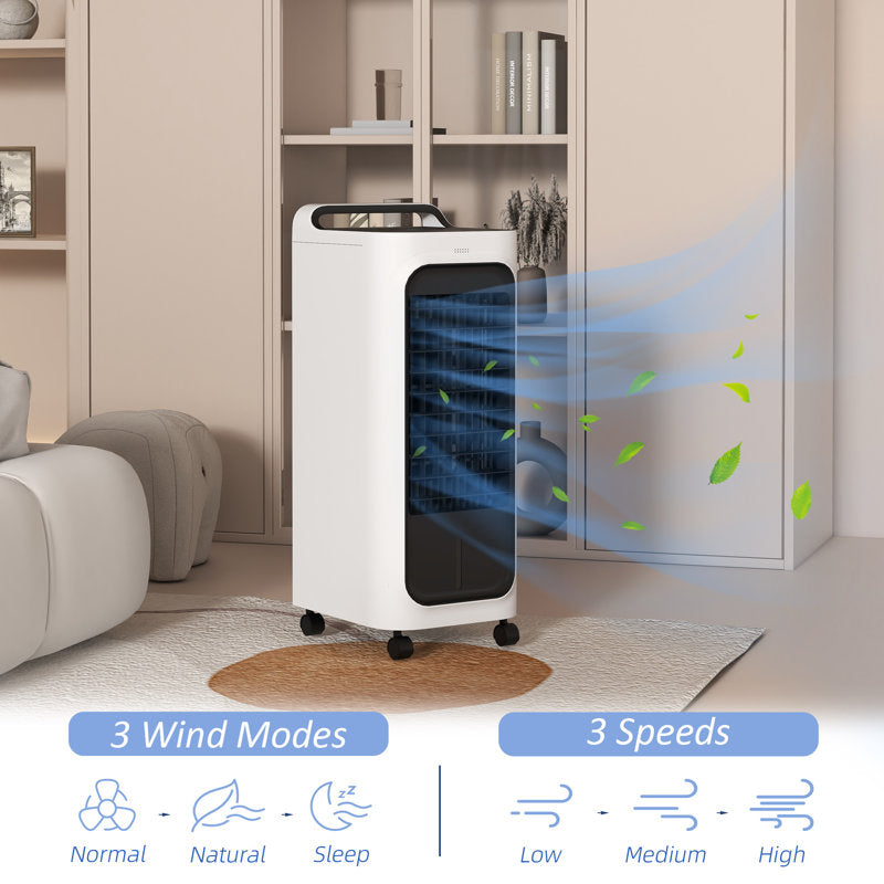 Climatiseurs portables sans fenêtre avec télécommande, rafraîchisseur d'air évaporatif 3 en 1, oscillation à 90°, minuterie, rafraîchisseur d'air par évaporation pour l'intérieur