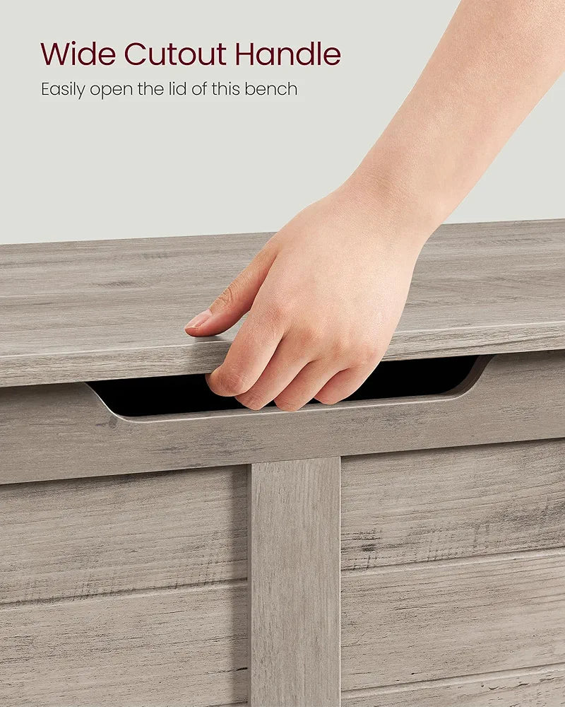Banc de rangement VASAGLE Gris cendré - Style ferme 40 x 100 x 46 cm 