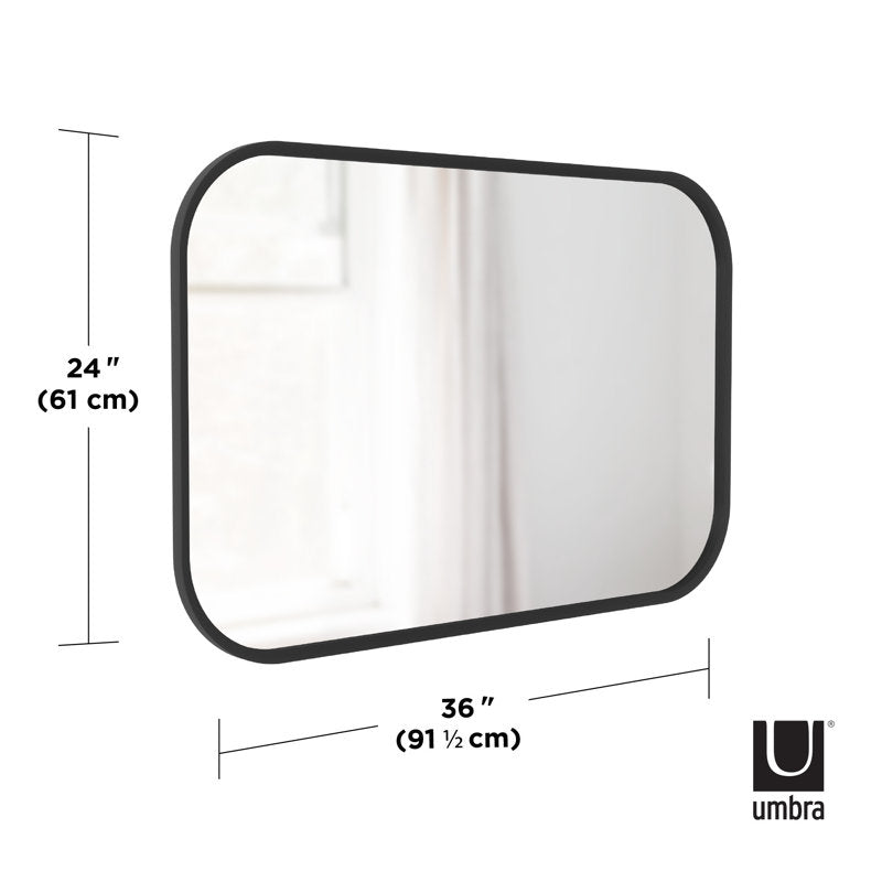 Miroir décoratif moderne Hub — Noir 24x36