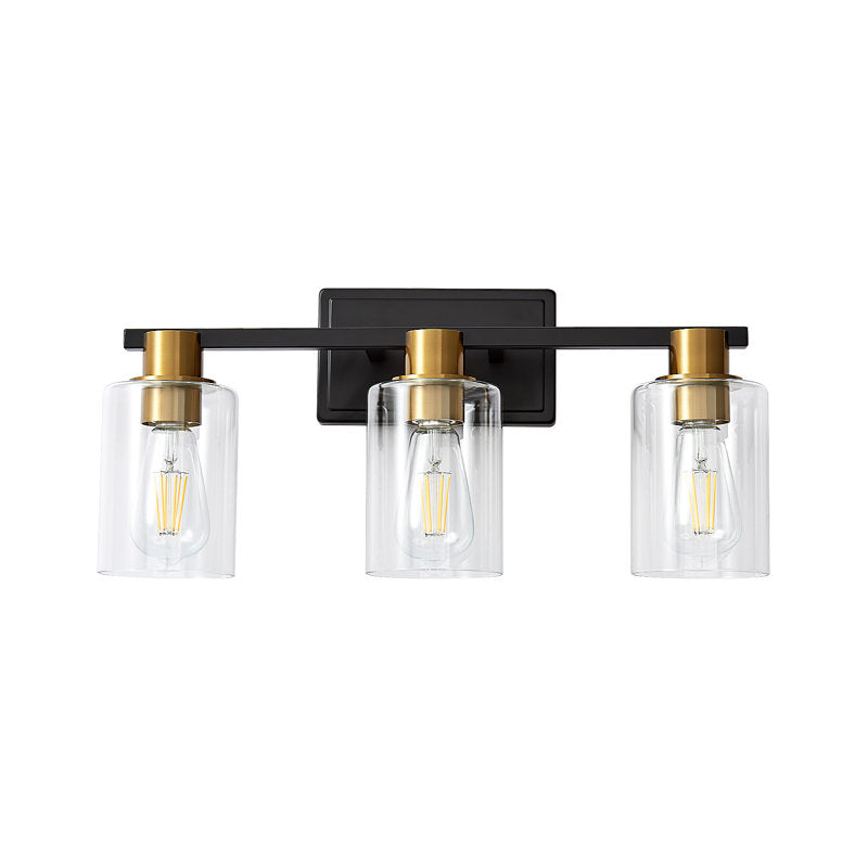 Plafonnier de salle de bain dimmable noir 3 lumières Aarif