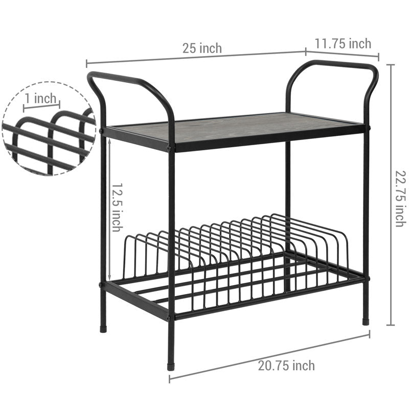 Meuble de rangement audio avec étagère pour disques vinyles