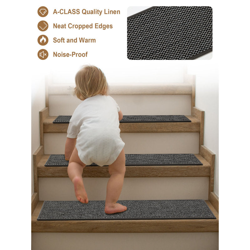 Marches d'escalier antidérapantes Robinswood pour l'intérieur (Lot de 15)