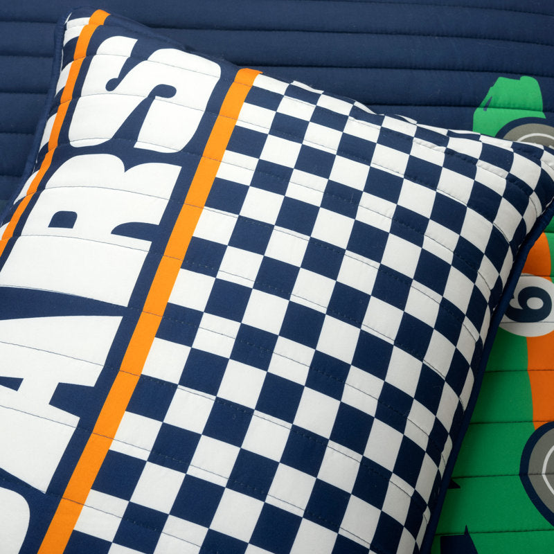 Lush Navy Microfiber Reversible 4 Piece Quilt Set