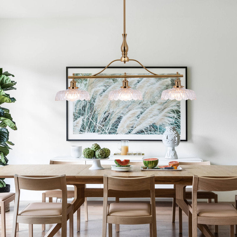 Kelbe Modern Linear Chandelier with 3 Dimmable Lights
