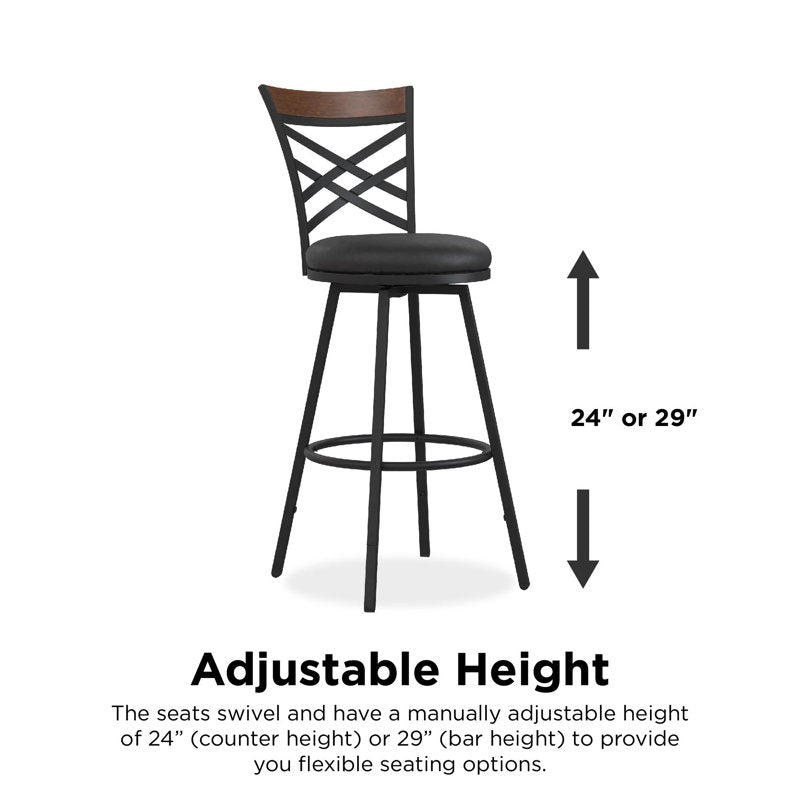Tabouret de bar pivotant Clintw à hauteur réglable (ensemble de 3) 